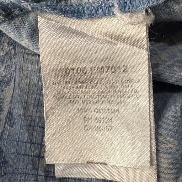 Columbia X-Large Mens River Lodge Shirt Button-Up Fish Short Sleeve Pocket Blue - Picture 5 of 5